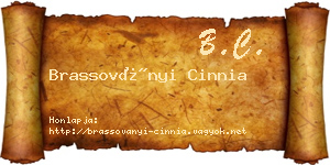 Brassoványi Cinnia névjegykártya